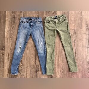 2 pairs Gap Size 10 Skinny. Excellent Condition. Only hung dried/Length Great.